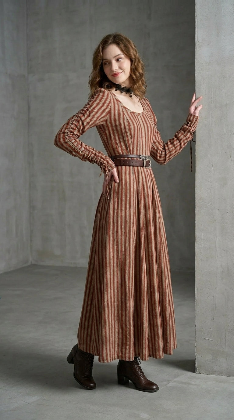 Vestido Catalina color naranja calabaza vintage · Cloe Paris