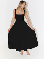 Melis | Vestido Midi con Escote Cuadrado