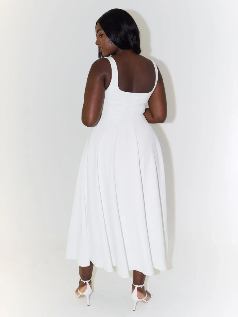 Melis | Vestido Midi con Escote Cuadrado
