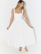 Vestido Melis blanco escote cuadrado – Cloe Paris
