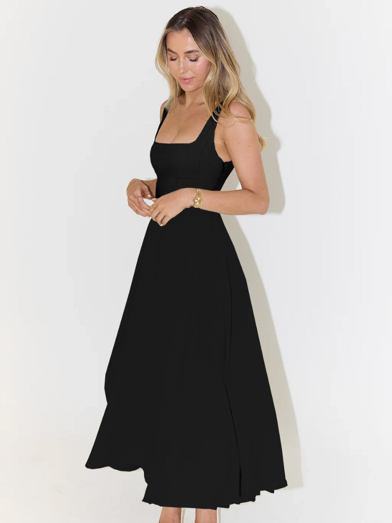 Melis | Vestido Midi con Escote Cuadrado