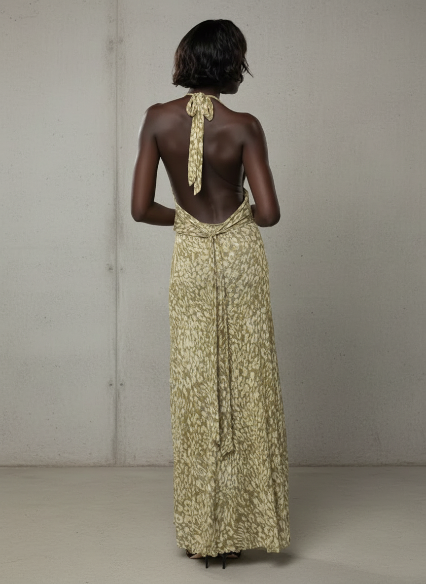 Chelsea | Vestido maxi con lazo en la espalda