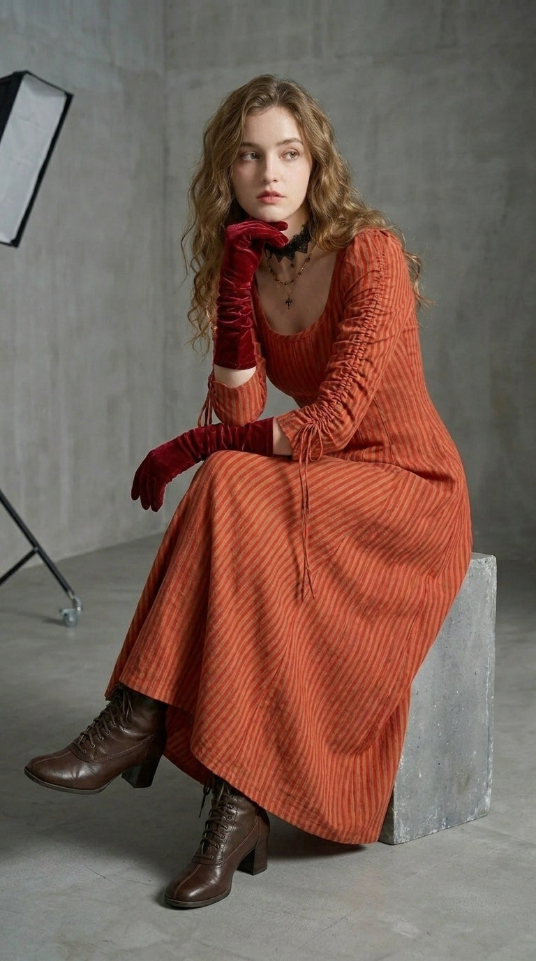 Vestido Catalina con cinturón ajustable estilo vintage · Cloe Paris