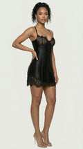 Vestido mini bodycon corset de encaje negro Liv · Cloe Paris